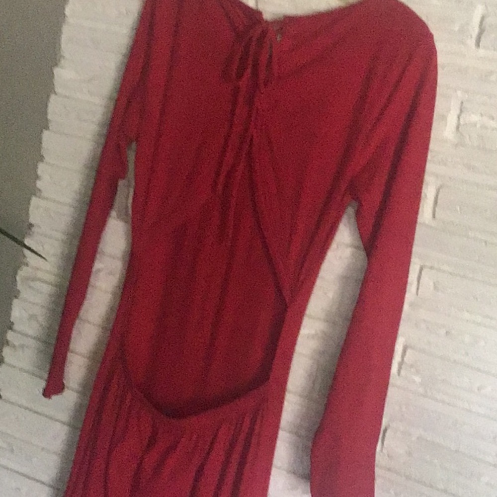 Free People Red Maxi Dress. Sz S.Open Back NWT - Picture 3 of 4